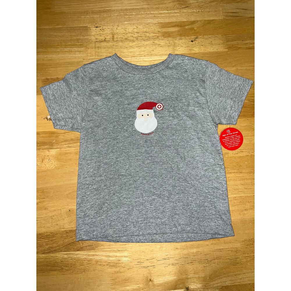 Vintage Kids Target Shirt Santa Target Stores Christmas Gray Tee NWT Youth Small